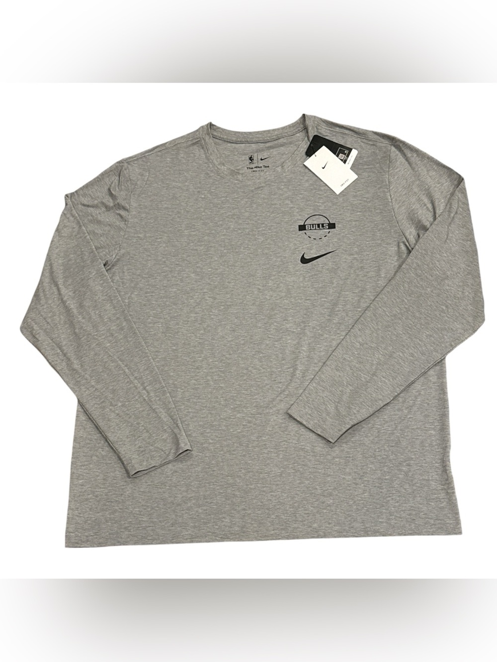 NEW Nike Chicago Bulls Basketball Practice Long Sleeve Gray T Shirt Mens 2XL